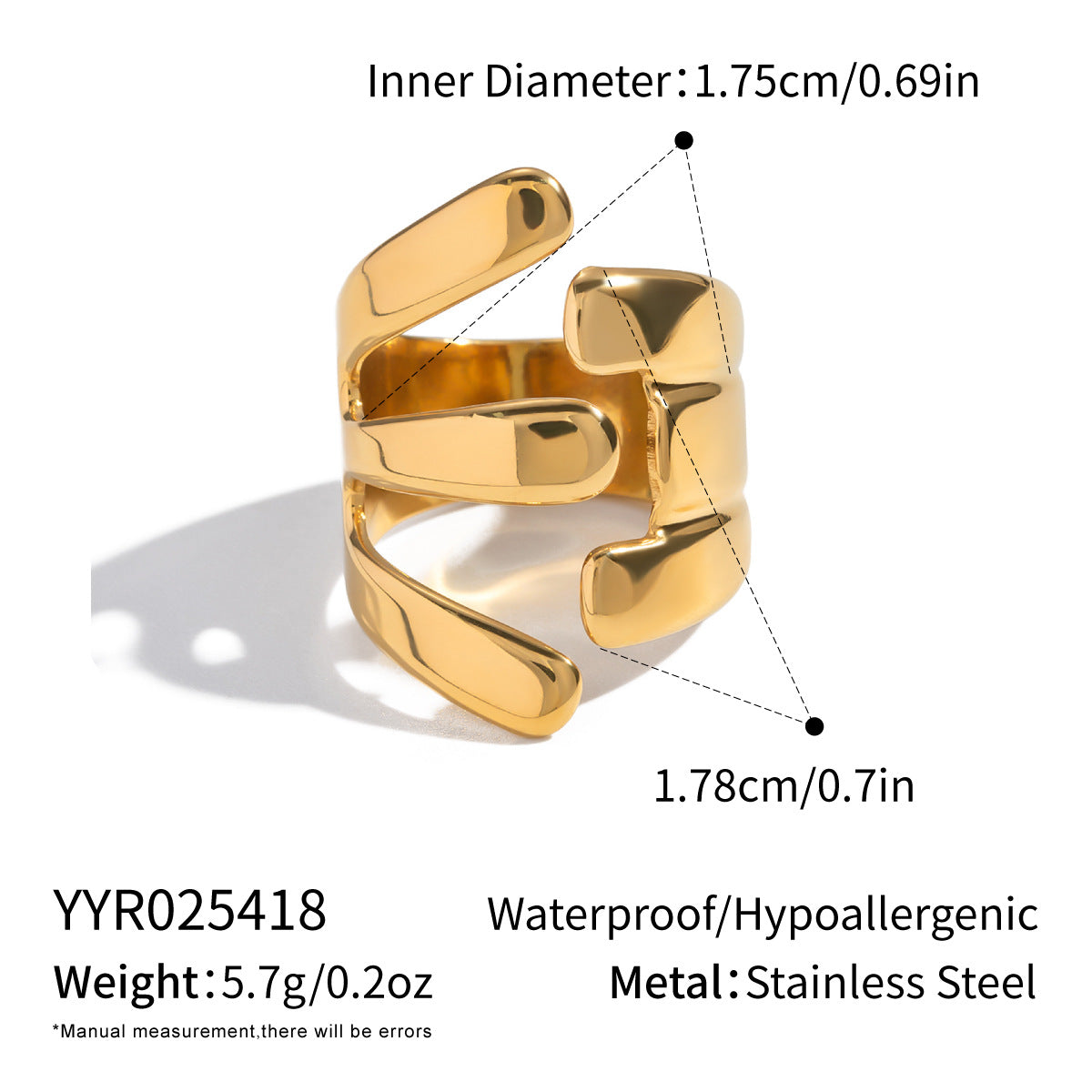 Damen modischer Edelstahlring mit hypoallergener Beschichtung Shop Nory