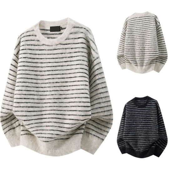 Damen Lässiger Strickpullover mit Streifen Shop Nory