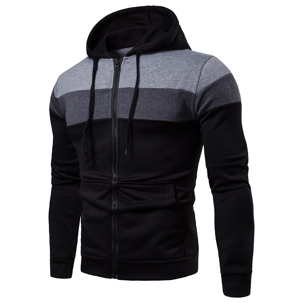 Herren sportliche Kapuzenjacke mit Farbblockdesign