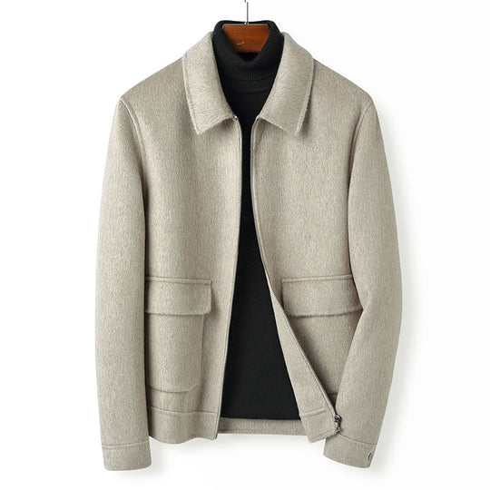 Herren Wollmix-Übergangsjacke mit Stehkragen, Reißverschluss und Pattentaschen Shop Nory