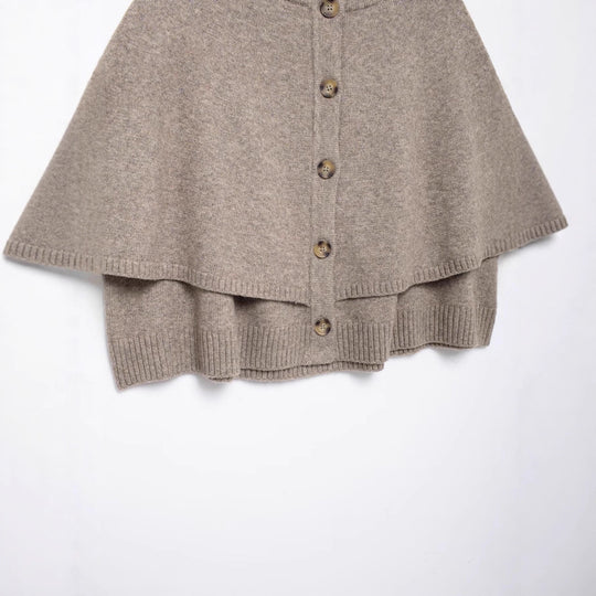Damen Cape-Cardigan mit durchgehender Knopfleiste und doppellagigem Saum Shop Nory