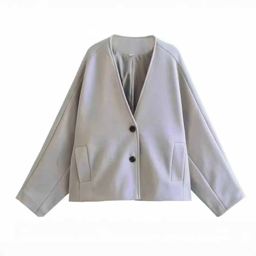 Damen Oversize‑Kurzjacke aus Wollmix mit kastiger Silhouette und Ballonärmeln Shop Nory