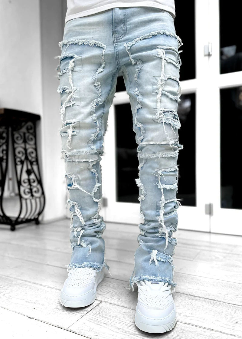 Herren Schnittige Jeanshose mit Rissoptik