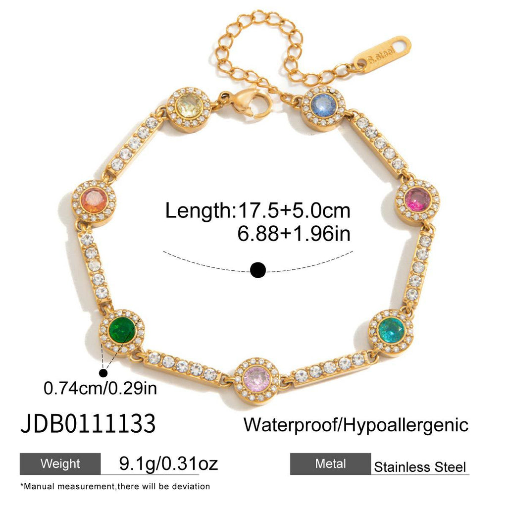 Damen Armband mit funkelnden Zirkonia und elegantem Gold-Design Shop Nory