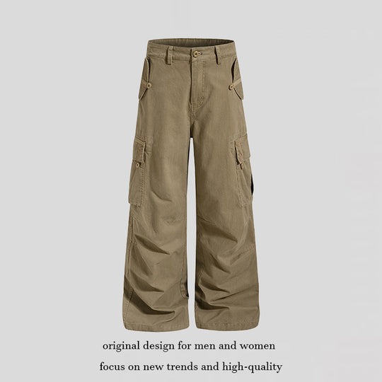 Damen Weite Cargo-Culottehose mit hoher Taille und Multi-Taschen Shop Nory