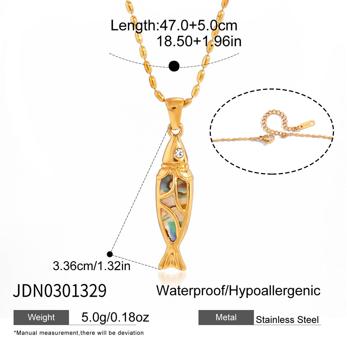 Damen elegante Halskette mit einzigartigem Fischanhänger Shop Nory