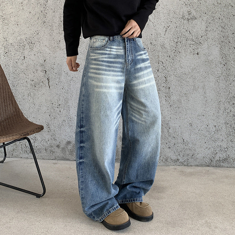 Damen Weite High‑Waist Baggy-Jeans mit Used‑Fade und extra weitem Bein Shop Nory