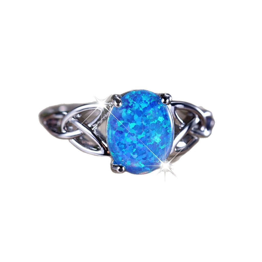 Damen Ring mit schimmerndem Opal und eleganter Zirkonia-Fassung Shop Nory