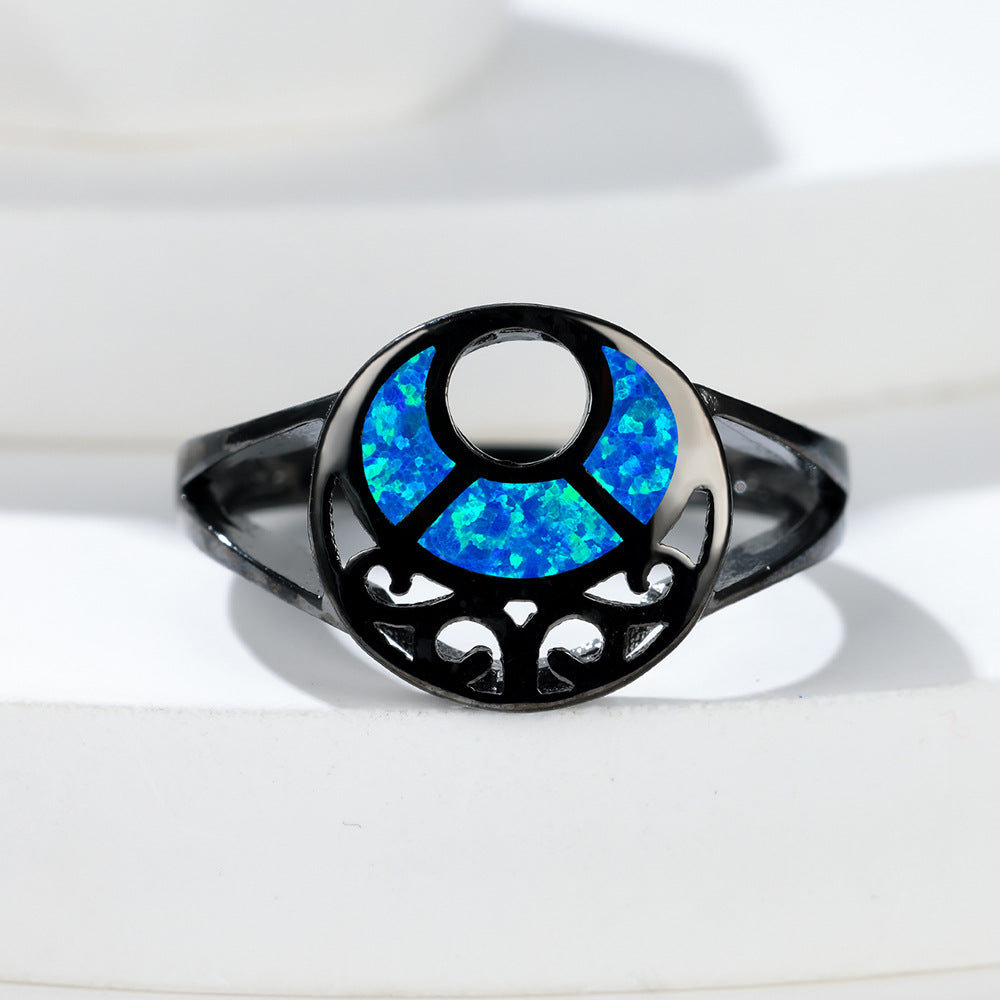 Damen Ring mit kunstvollem Design und schimmerndem Opal-Shop Nory