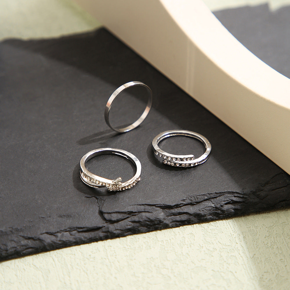 Damen Ring-Set mit elegantem Wellen- und Zickzackdesign Shop Nory