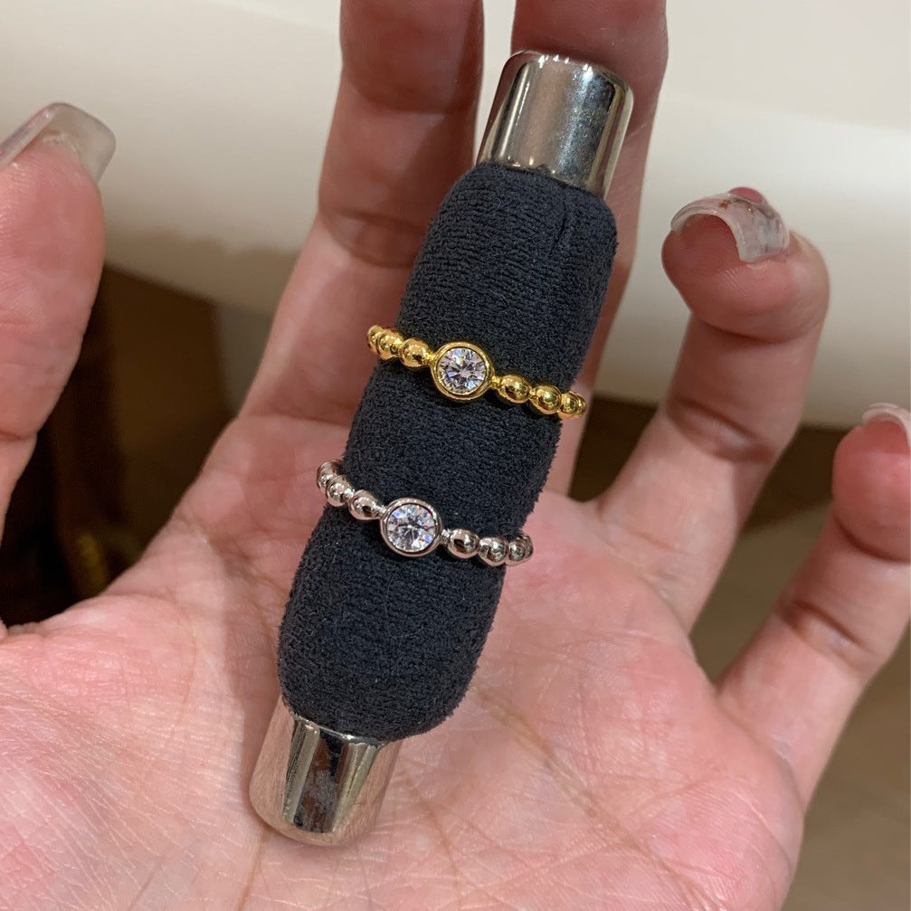 Damen Ring mit funkelndem Zirkon und Kugel-Design Shop Nory