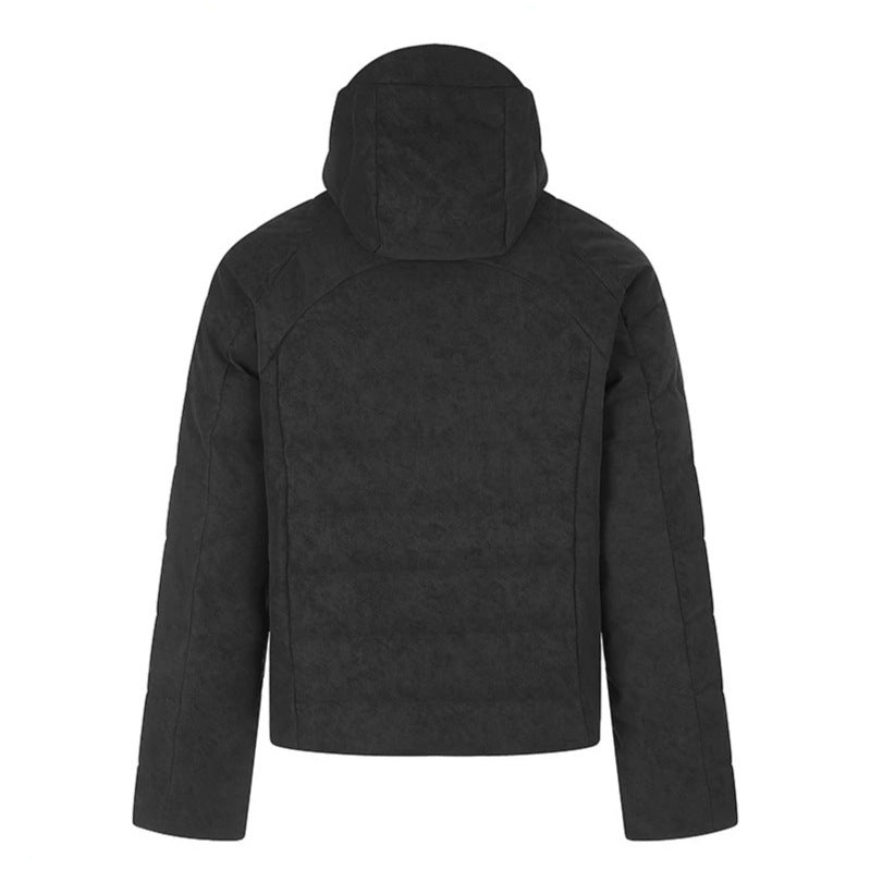 Herren wattierte Kurz-Steppjacke mit Kapuze, Tunnelzug und durchgehendem Reißverschluss Shop Nory