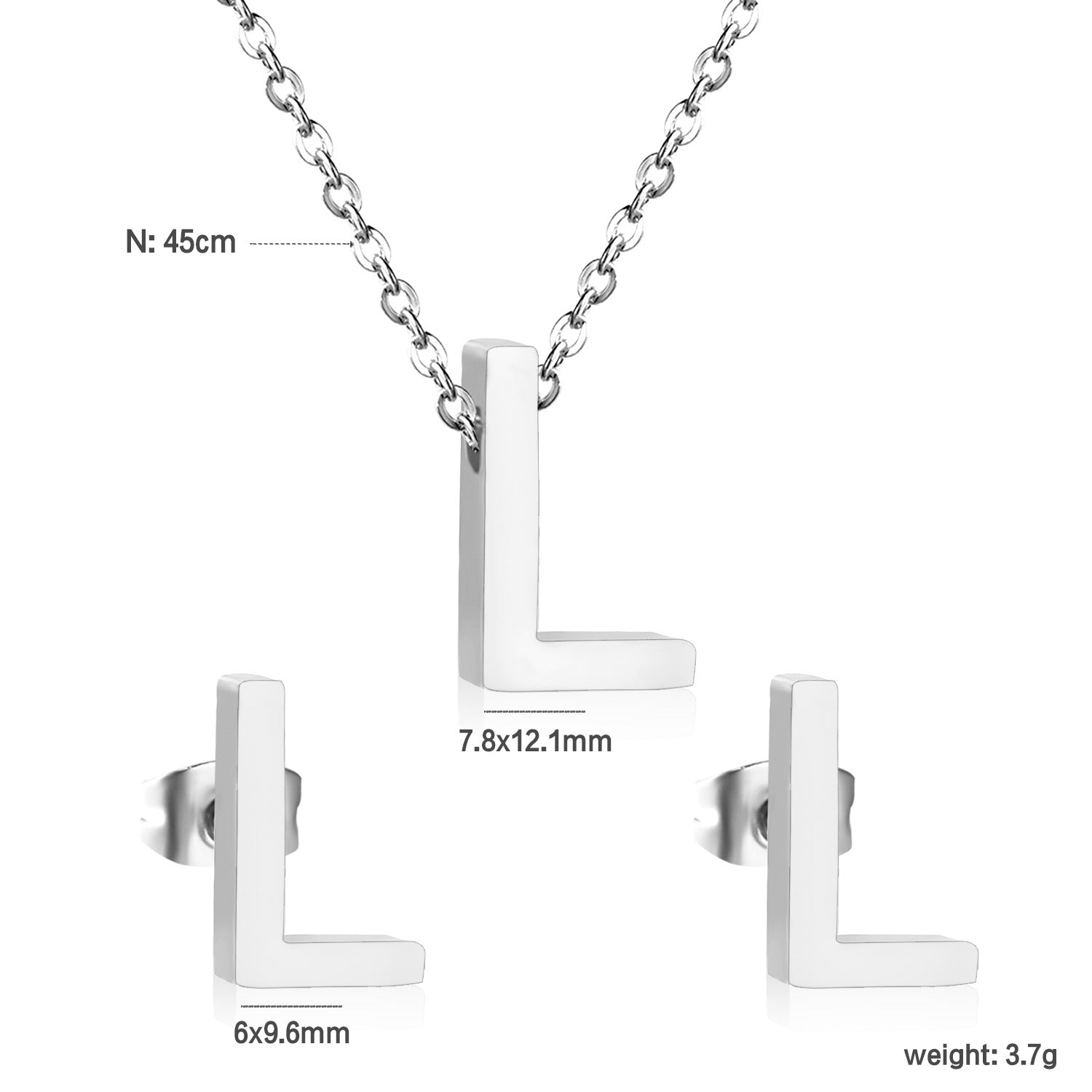 Damen Schmuckset mit K-Anhänger und passenden Ohrsteckern Shop Nory