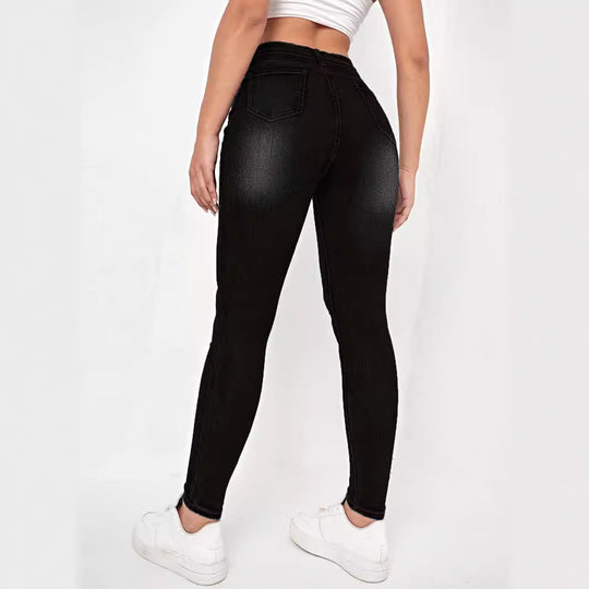 Damen hochtaillierte Sculpting-Skinny-Jeans mit gezielten Rissen und taillierendem Komfortbund Shop Nory