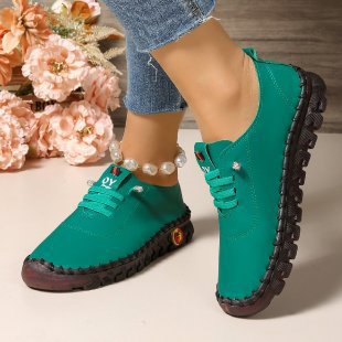 Damen Atmungsaktive und bequeme Freizeitschuhe mit elastischen Schnürsenkeln Shopnory