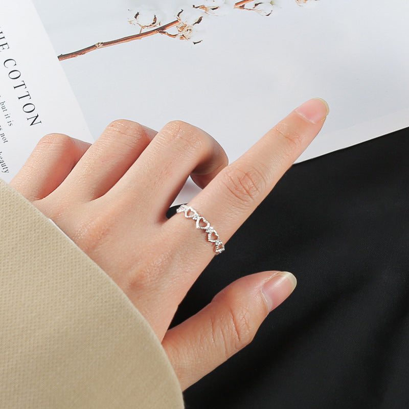 Damen Zarter Herzring mit funkelnden Zirkonia Shop Nory