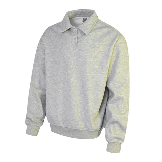Herren Polo‑Sweatshirt im Oversize‑Relaxed‑Fit mit Rippbündchen und Knopfleiste Shop Nory