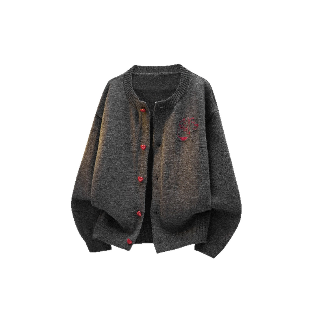 Damen Kuscheliger Grobstrick Cardigan mit Herz-Knöpfen Shop Nory