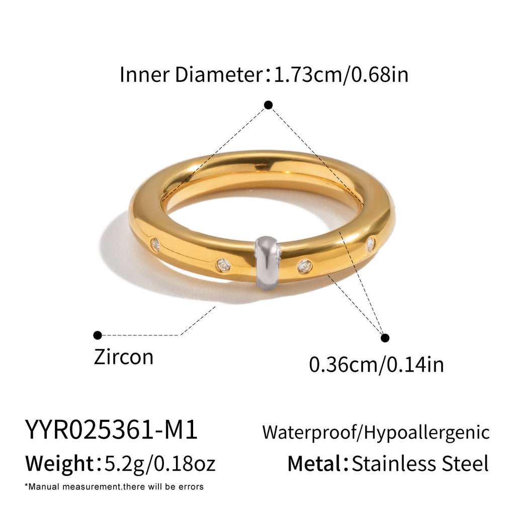 Damen Edelstahlring mit Zirkonia-Shop Nory