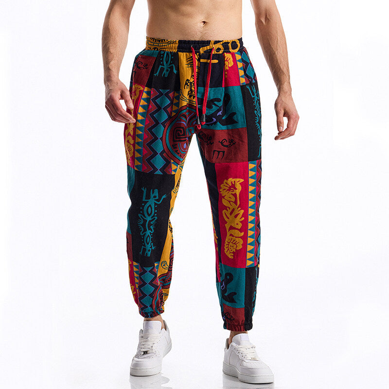 Herren Jogginghose mit modernem Patchwork-Design