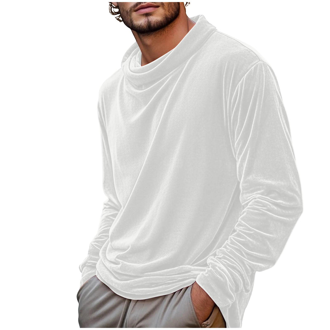Herren Samt-Langarmshirt mit Schalkragen Shop Nory