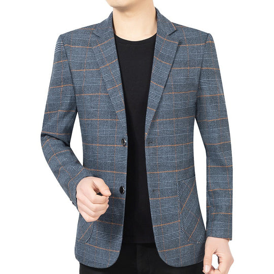 Herren Schmalgeschnittenes kariertes Glencheck-Sakko mit dezentem Overcheck-Optik Shop Nory