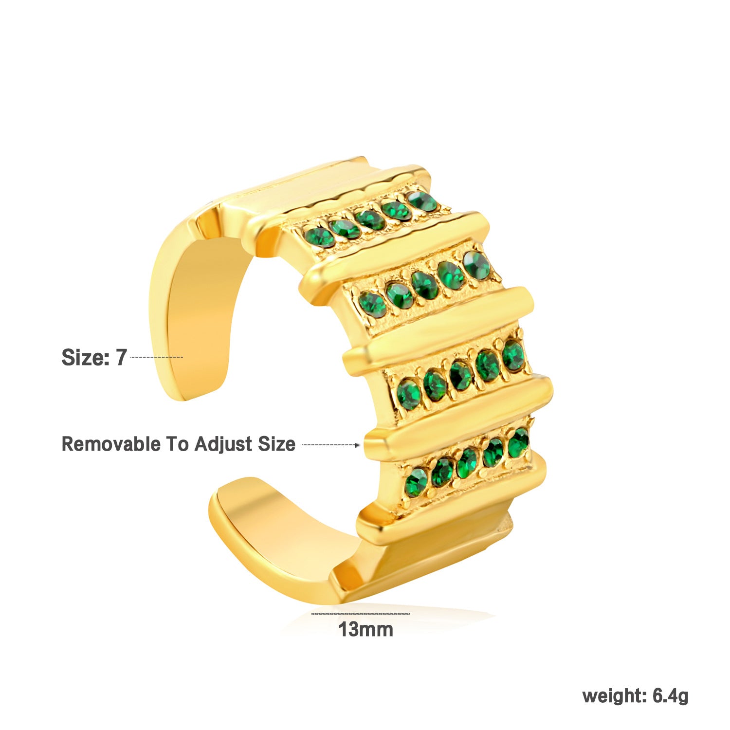 Damen Offener Ring mit kreativem Gitterdesign und funkelnden Zirkonia-Elementen Shop Nory