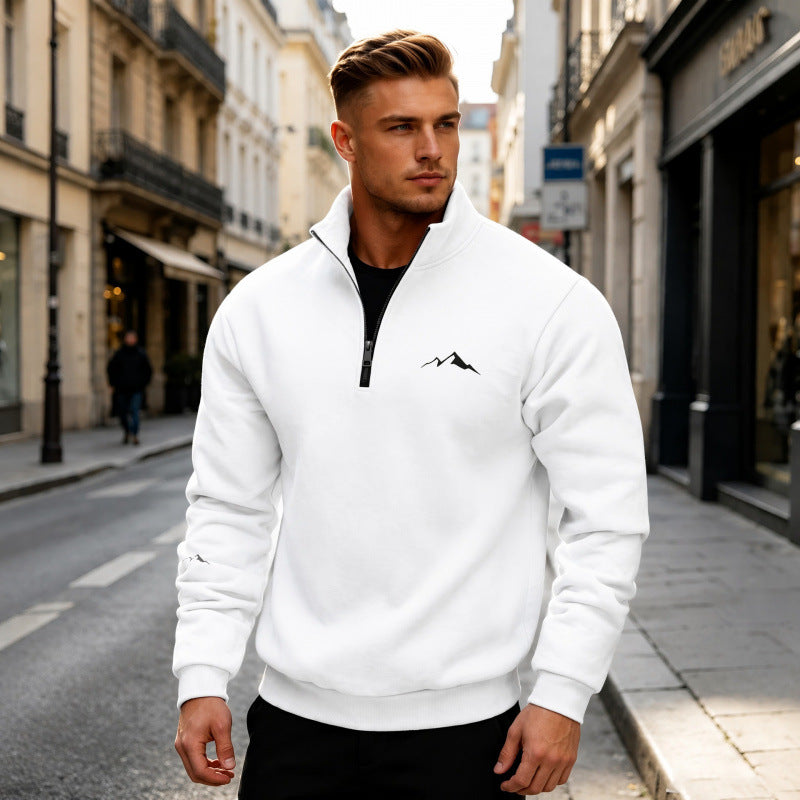 Herren Sweatshirt mit kurzem Reißverschluss Shop Nory