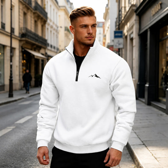 Herren Sweatshirt mit kurzem Reißverschluss Shop Nory