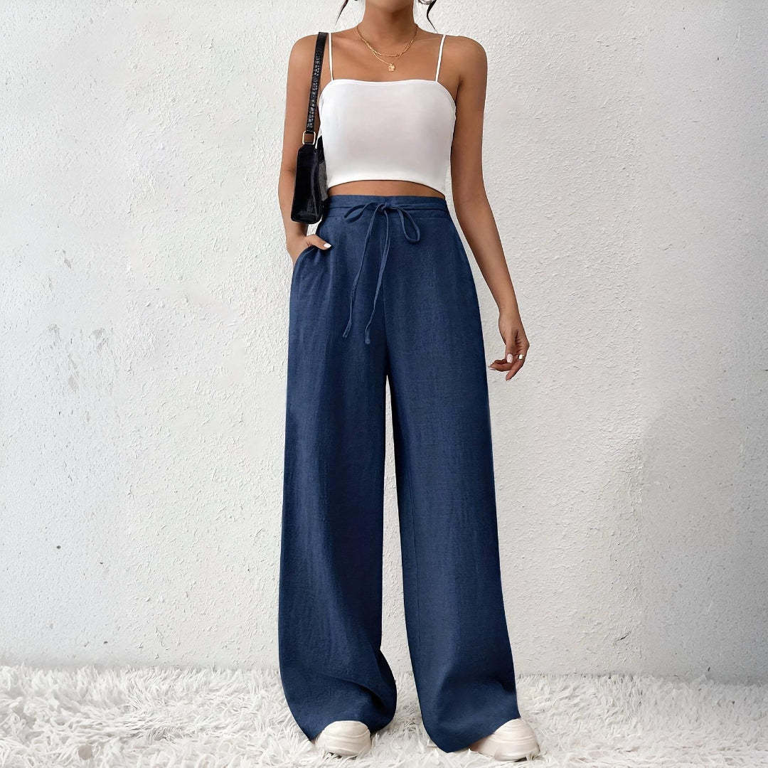 Damen Modische Palazzo-Hose mit elastischem Bund