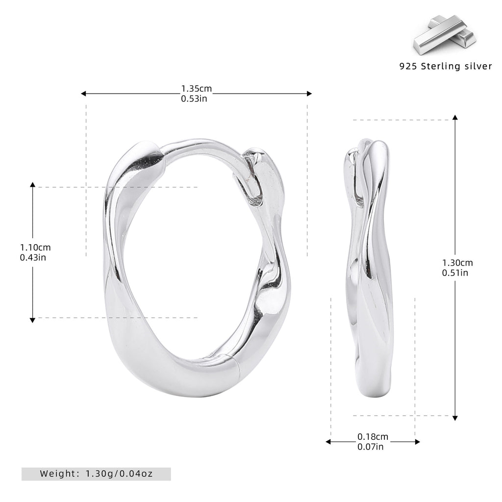 Damen Creolen im eleganten, geschwungenen Design aus hochwertigem 925 Sterling Silber Shop Nory