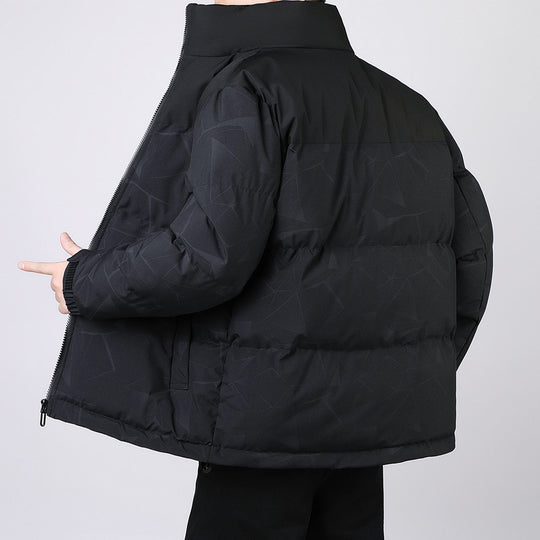 Herren Isolierte Winter-Steppjacke mit geometrischer Ton-in-Ton‑Steppung und hohem Stehkragen Shop Nory
