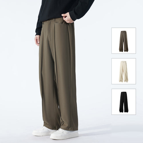 Herren Weite Crêpe‑Hose mit Bundfalte und gerader Bügelfalte Shop Nory