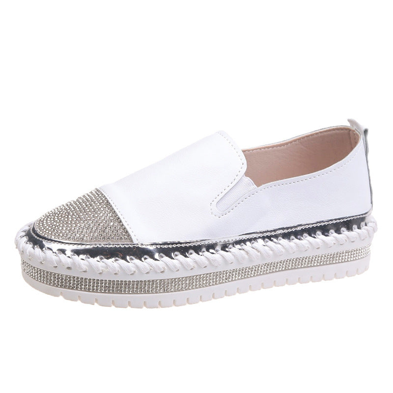 Damen Slip-On Plateau-Sneaker mit glitzerverzierter Zehenkappe und geflochtener Sohlendetails Shop Nory