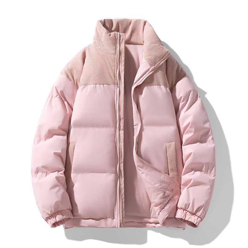 Herren gesteppte Winterjacke mit Cordbesatz, hohem Stehkragen und wärmender Isolierung Shop Nory