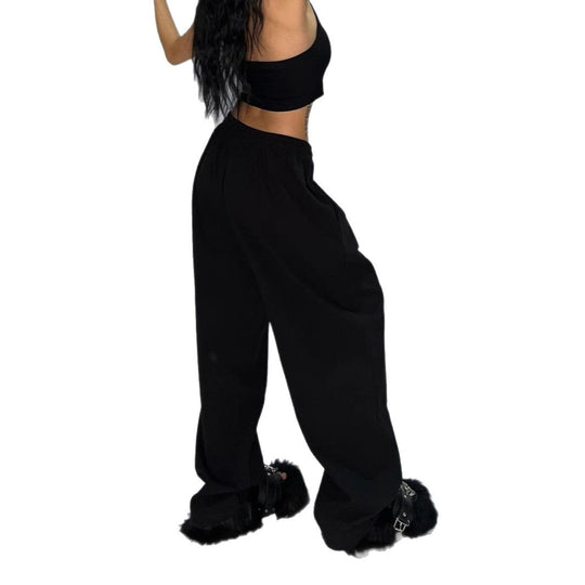 Damen nan weit geschnittene Loungehose mit hohem Bund extra weitem Bein und Tunnelzug Shop Nory