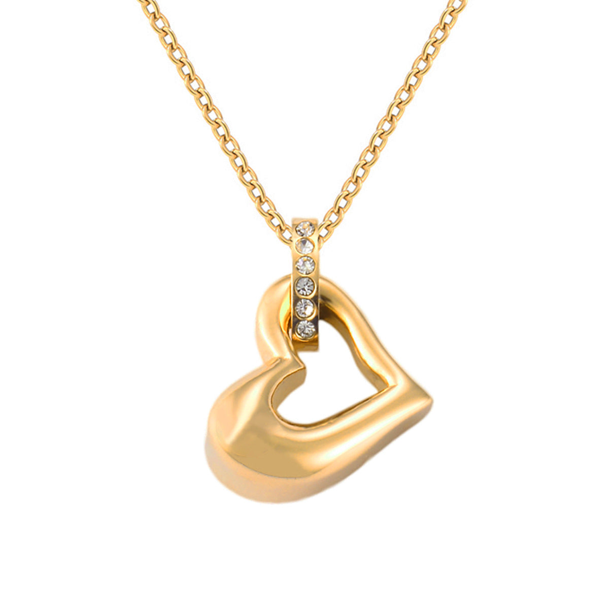 Damen Anhänger mit Herzmotiv und funkelnden Zirkonia Shop Nory