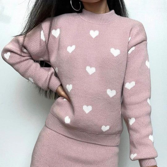 Damen Pullover mit Herzjacquard und lockerem Oversize-Schnitt Shop Nory