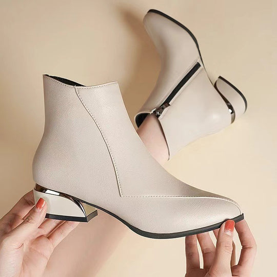 Damen knöchelhohe Stiefelette mit geometrischem Blockabsatz Shop Nory
