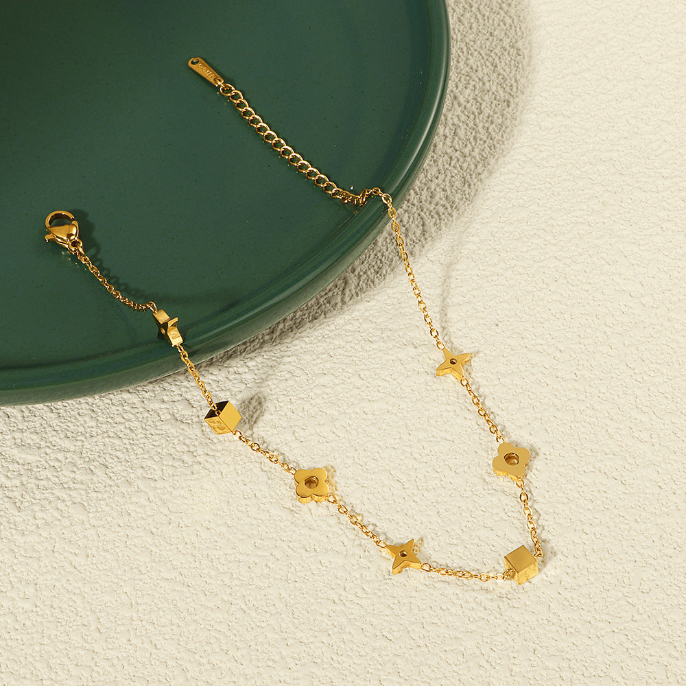 Damen Fußkette mit geometrischen Anhängern Shop Nory