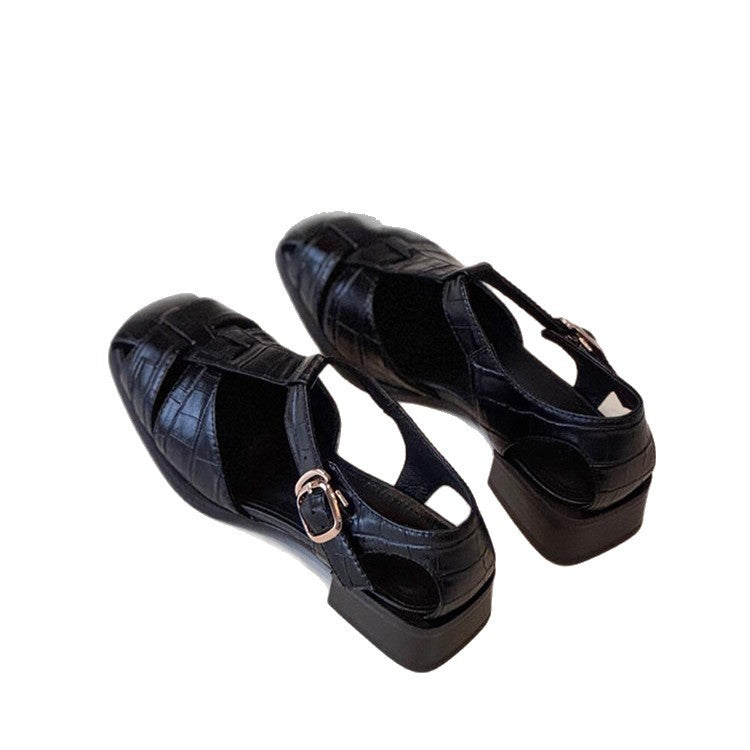 Damen Slingback Sandalen mit stilvollem Krokodillederdesign Shopnory