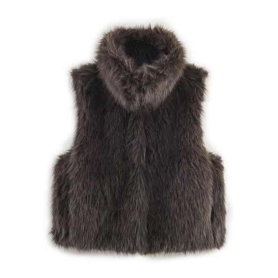 Damen Ärmellose Teddy‑Plüschweste mit hohem Stehkragen und dichtem Hochflor Shop Nory