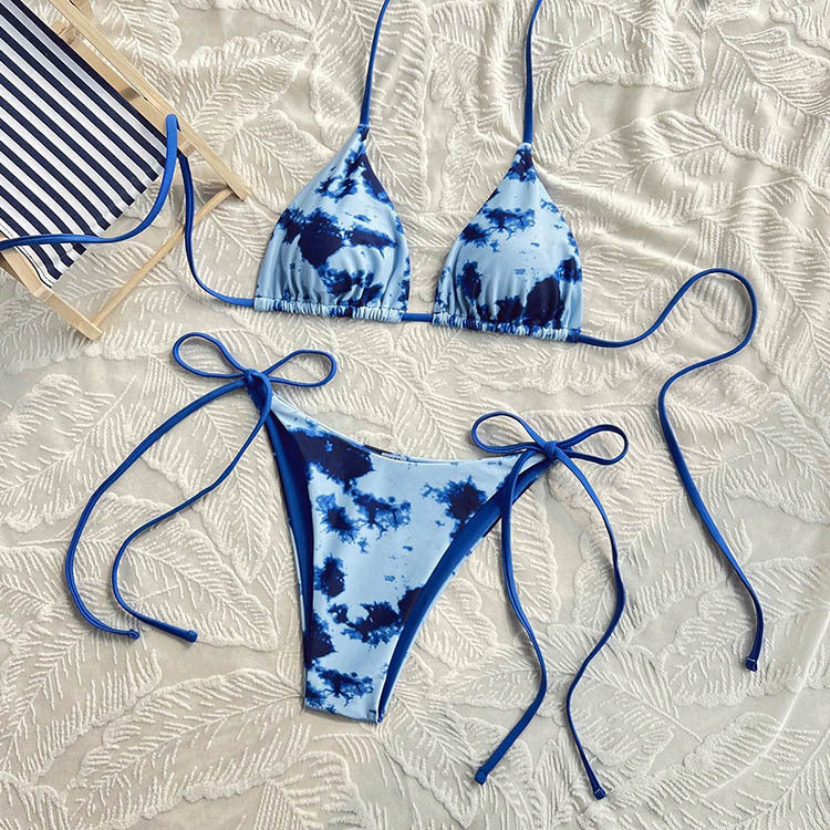 Damen Triangel-Bikini-Set mit elegantem Schnürdetail