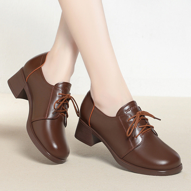 Damen Elegante und bequeme Schnürschuhe mit Blockabsatz