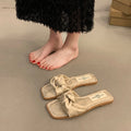 Damen modische Sandalen mit dekorativem Schleifenakzent und rutschfester Sohle