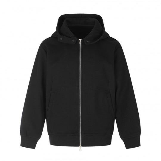 Unisex Boxy-Kapuzenjacke im Minimalstil mit Zwei-Wege-Metallreißverschluss und verdeckten Seitennahttaschen Shop Nory