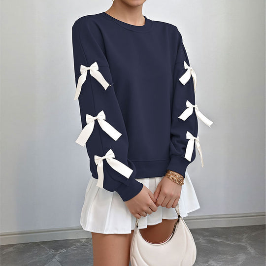 Damen Crop-Pullover mit Schleifen-Details Shop Nory