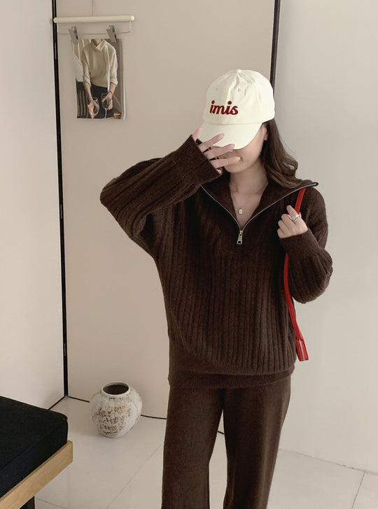 Damen Modischer Pullover mit Reißverschluss Shop Nory