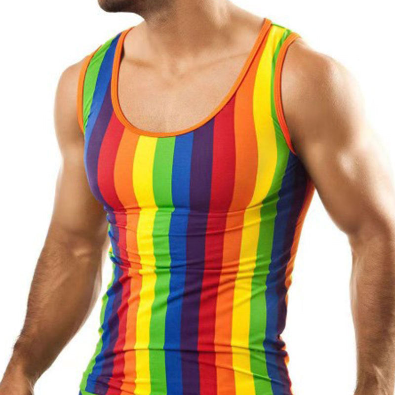 Herren nan figurbetontes Rundhals-Tanktop aus Stretchjersey mit körpernaher Passform