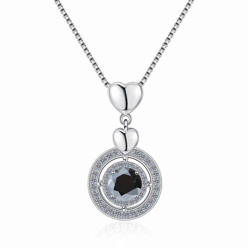 Damen Halskette mit herzförmigem Anhänger und funkelndem Kristalldesign Shop Nory